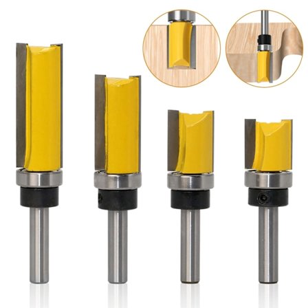 4 st 8mm Träfräs Kopierfräs Skaft Jämnfräs Kopier Ro, ZQKLA