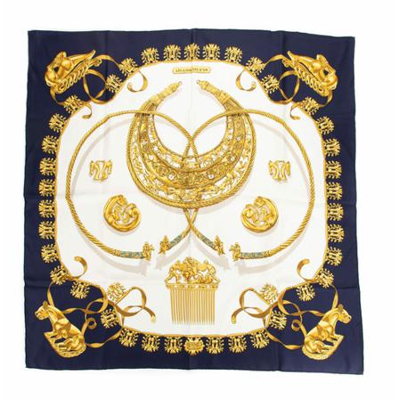 Hermès Vintage, Pre-owned Scarf Blauw, Heren, Maat:ONE Size