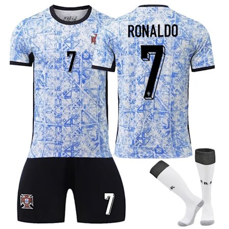Ny UEFA Euro 2024 Portugal udebane kamp nr. 7 Ronaldo fodboldtrøjer Børnefodboldudstyr