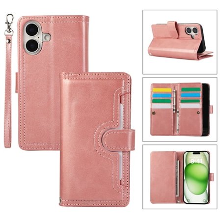Plånboksfodral Multi-Slot iPhone 16 Roséguld