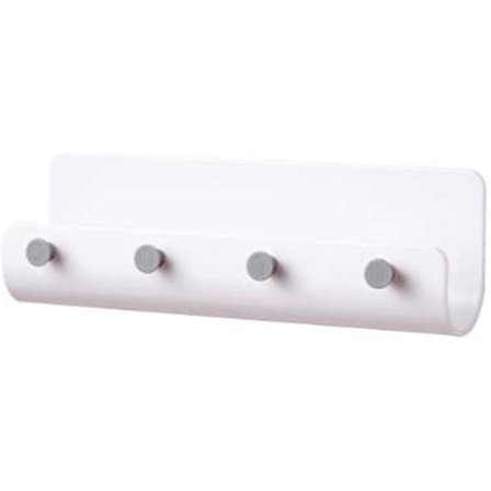 Nøkkelholder med 4 kroker, veggmontert, postholder, liten hylle