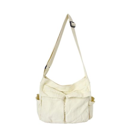 Unisex Klassisk Messenger Taske Vandtæt Materiale & Iøjnefaldende Design Taske Beige