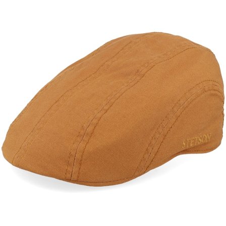 Stetson - Brun flatcap Caps - Ivy Cotton Twill Golden Honey Flat Cap @ Hatstore