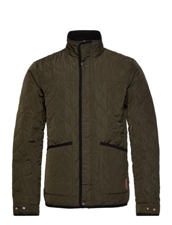Corduroy-Trimmed Quilted Nylon Jacket In Recycled Polyester Quiltet Jakke Grøn Scotch & Soda