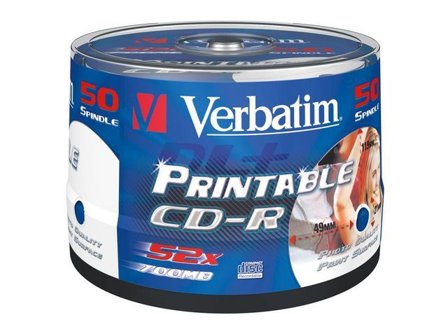 Verbatim DataLifePlus - 50 x CD-R - 700 MB 52x - bred skrivbar overflate - spindel