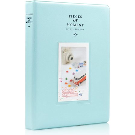 128 Lommer Mini Fotoalbum - For Instax Mini 11/9, Kodak Mini 3-Tommers Film (Innsjøblå)