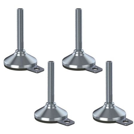 byggarbetsplatsutrustning rostfritt stål utjämningsfotsbotten 16x100x80mm och antivibrationsdyna 1500 kg-Set 4