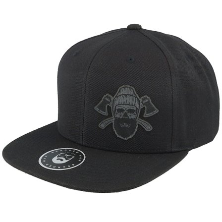 Bearded Man - Negro snapback Gorra - Bone Beard Axes Black Snapback @ Hatstore