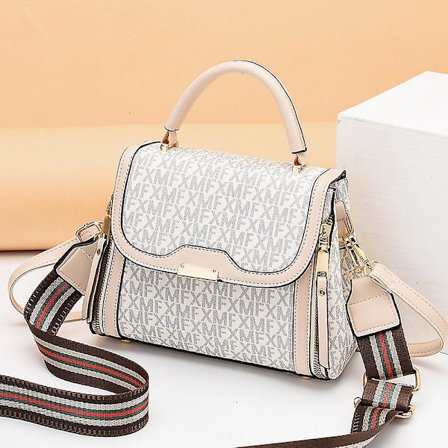 Håndveske Kvinner Retro Striper Skuldervesker Elegant Sydd Skulderveske Kunstig Lær A916-1164