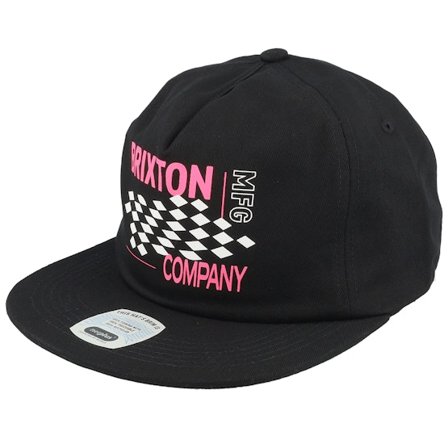 Brixton - Schwarz snapback Cap - Neon Finish Line Black/Pink Snapback @ Hatstore