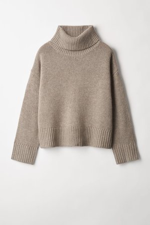 Soft Goat - Chunky Turtleneck - Women cashmere sweater - XL - Stone