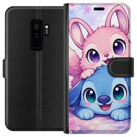 Kompatibel Tegnebogsetui til Samsung Samsung Galaxy S9+ Sød kawaii illustration med pink og blå fantasidyr, store øjne og bløde farver perfekt til