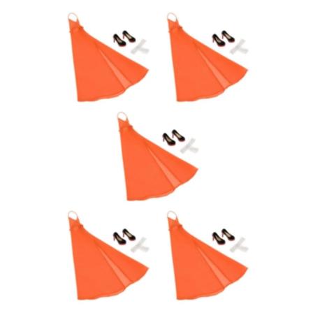 1/2/3/5 1/6 Sexig rygglös klänning Underkläder Högklackade skor för Orange 5PCS