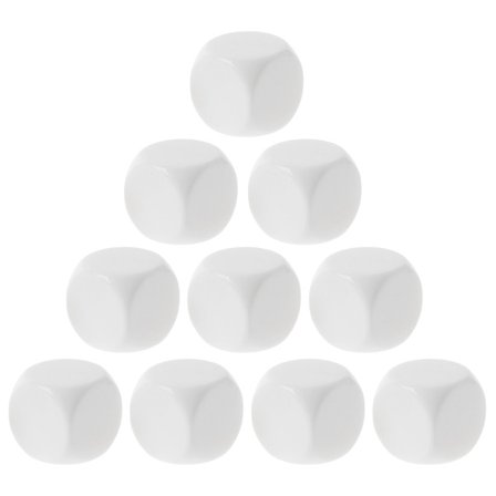 6-sidiga vita tärningar i akryl för klubb-/fest-/familjespel DIY-tillbehör