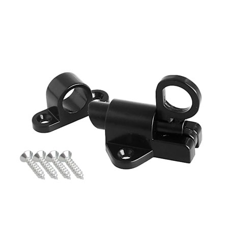 Black Window Gate Security Pull Ring Spring Sprett Dør Bolt Aluminium for Lås
