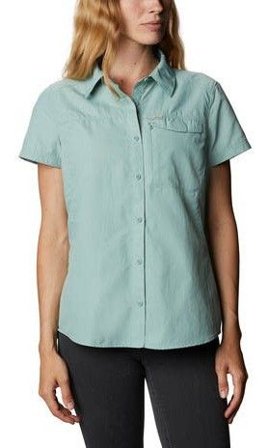 Columbia W's Silver Ridge 2.0 Short Sleeve kauluspaita, sinivihreä - Columbia