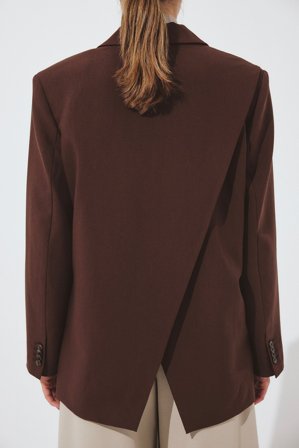 NA-KD Oversize-Blazer mit offenem Rücken - Taillierter Blazer - Braun - EU 34