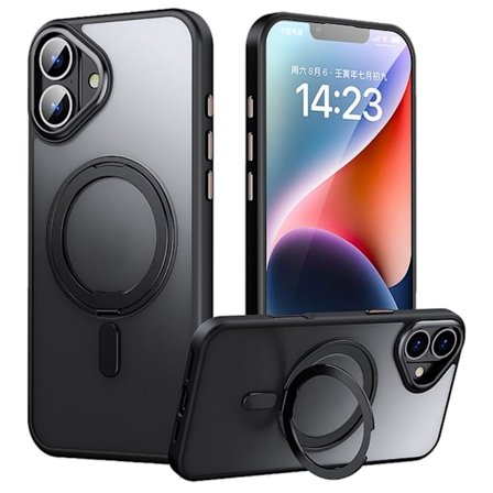 iPhone 16 Plus Skal med stativ - Svart