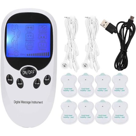 Dual Channel Tens Unit Muskelstimulator til Smertelindring med 6 Massagetilstande og 8 Padskift