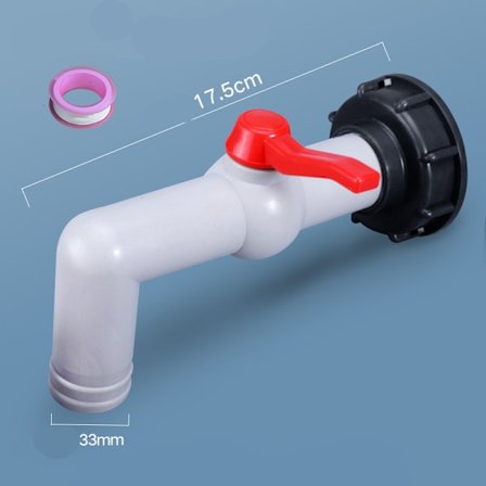 Adapter til IBC-tank i plast, slangekobling til havevanding, erstatning for slangekobling til vandtank (60 grove tænder til 1 tommer vinkelkugleventil