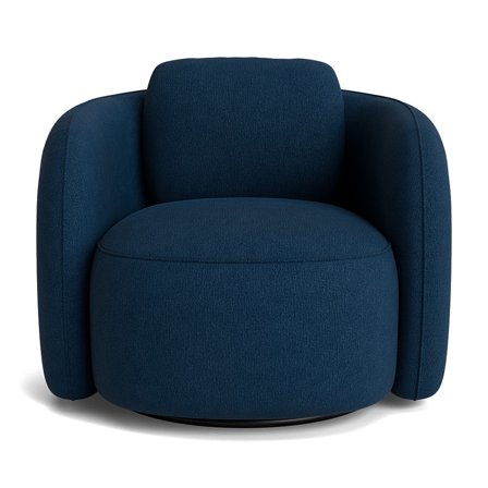 Lana Sessel, Drehfunktion, Aragon Blau, Einfarbig, Moderner Polstersessel mit bequemer Polsterung, Komfortabler Loungesessel, 81cm