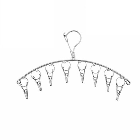 Ripustettava vaateripustin Ruostumaton teräs Sukkahangeri Kuivausteline Ripustin 8 pidikkeellä kangasvaippoja, rintaliivejä, pyyhettä, alusvaatteita, 