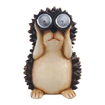 Havefigurer Frø Dekoration Skulpturer Solar Resin Figurer Med LED Lys Solar Pindsvin Lys An