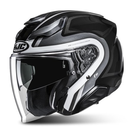 Jet-Hjelm HJC F31 Bask Sort/Hvit S