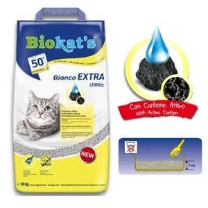 Biokat's Bianco Classic Extra Lettiera Con Carbone Attivo Per