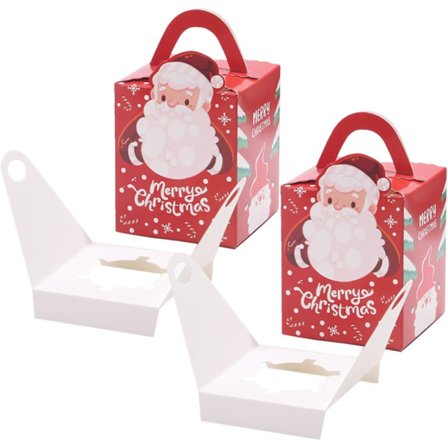 30 stk. Jule Individuell Cupcake-boks Cupcake-holder Muffin-boks Kakeboks med Innlegg, Papir Bakeriboks Godteboks