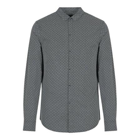Armani Exchange, Casual Shirts Zwart, Heren, Maat:L