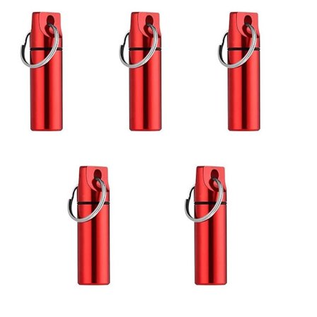 5 stk Pilleæske Etui Kapsel Organizer RØD