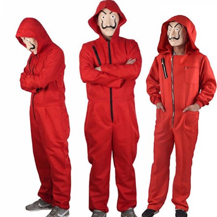Supererbjudande till lågt pris! Salvador Dali La Casa De Papel Cosplay Money Heist Jumpsuit Endast Kostym OnlyCostume-Glad