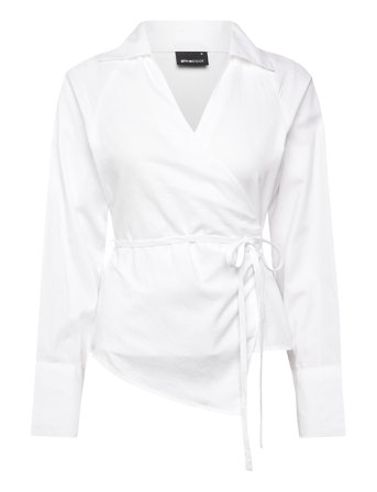 Gina Tricot Tie Front Shirt - White - XS