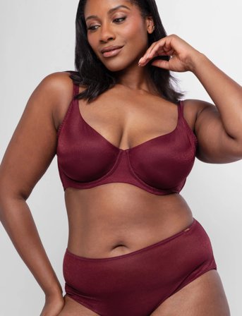 Dorina Origins-Shimmer Mesh Non Padded Wired Bra - Red - D x 85