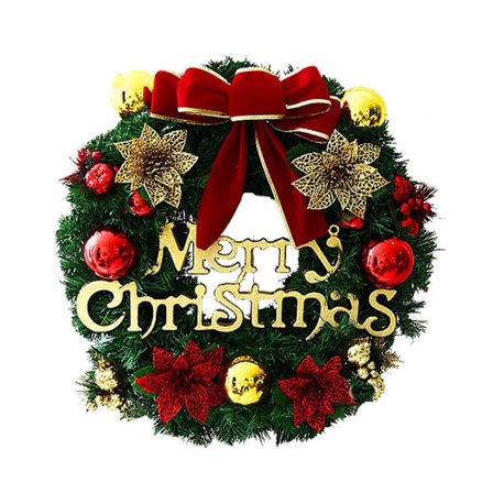 Julekrans XMAS Krans til Fordør, 30 CM Julekrans Dørdekoration Hængende Kunstig Krans Dekoration til Vindue, Dør, Bord