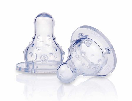 Nûby Flaskesut silikone 2-pak 0+ 0+ mdr., Børn & Forældre, Sutteflasker & Tilbehør, Sutteflasker