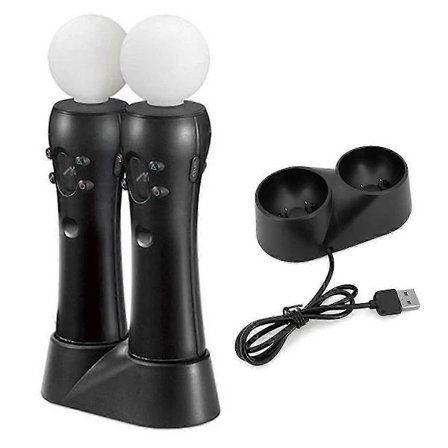 PS4 VR Move Motion Controllers med dubbelladdare, inkluderar endast laddningsstation