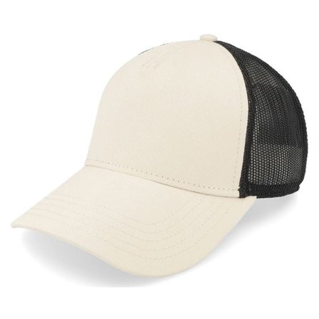 American Needle - Beige trucker Keps - Brush Twill Valin Stone/Black Trucker @ Hatstore