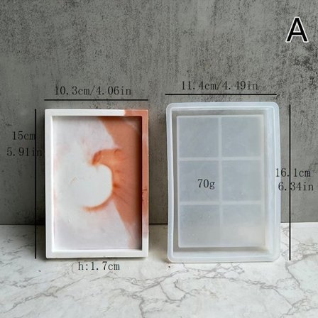 Oval Brickform Form Rektangulär Oval Förvaringsbricka Gyps