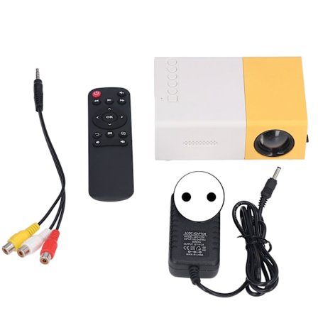 Bärbar Miniprojektor 24 till 60 Tum 1920x1080 Upplösning Hemma Bio Utomhus Filmprojektor 110‐240V EU-kontakt