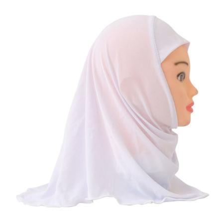 Muslimsk hijab til børn, islamisk tørklæde sjaler HVID white