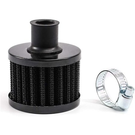 Universal Motorcykel Luftoljefilter Bil Kallluftintagsfilter 12mm Ventil Turbo Vevhusventilation (svart)