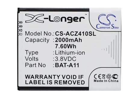 Batteri for SmartPhone, mobil for Acer Liquid Z410, Liquid M330, Liquid M330 LTE og andre.