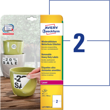 Etikett Vit 210x148 mm