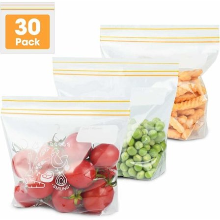 Pakke med 30 lufttætte poser til fødevareopbevaring og frysning, genanvendelige sandwichposer (lille størrelse) -