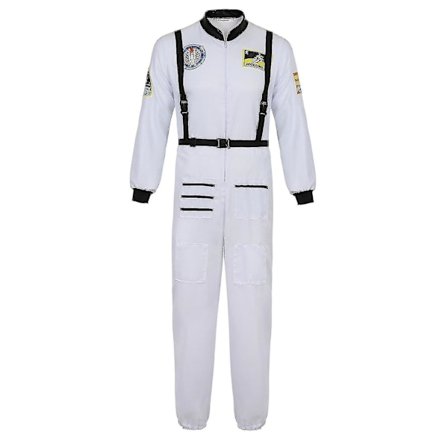 Astronaut Costume Space Suit For Adult Cosplay Costumes Zipper Halloween Costume Couple Flight Jumpsuit Plus Size Uniform -a White for Men