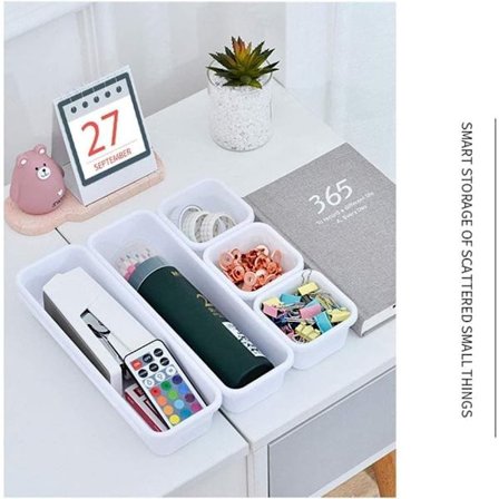 8 dele opbevaringskasser sæt - 3 størrelse kasse regulator - opbevaringskasse til skuffe, hylde og garderobe_TF_TF