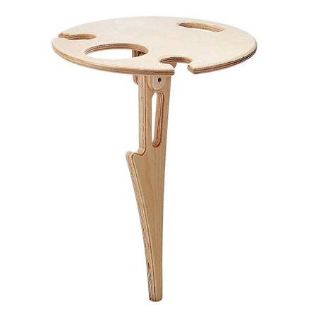 Vinfoldbart udendørs sammenklappeligt træ picnic bord bærbart rundt strandbord