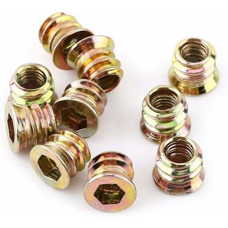 20-pack M10 gängade sexkantsmuttrar i zinklegering, sortiment av zinklegeringsinsatsmuttrar (M8x20mm)